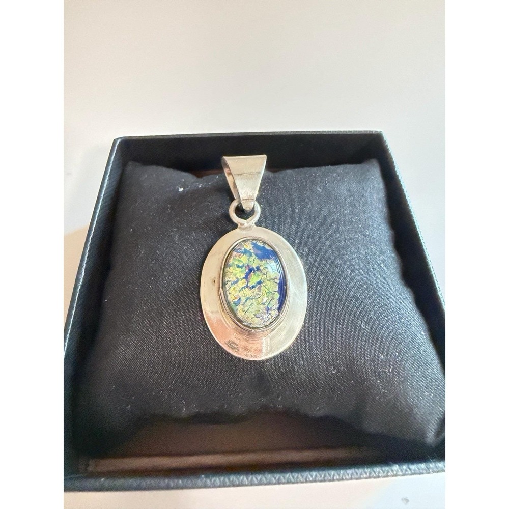Vintage Sterling Silver Handmade Artisan Domed Pendant .925 Mexico